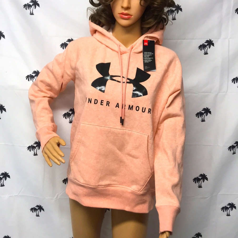 Brand New Under Armour Peach Hooded Sweatshirt - Picture 10 of 12